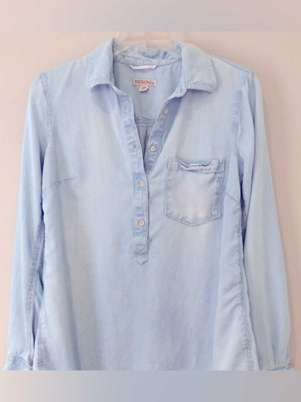 Chambray Denim Tunic Pop-over